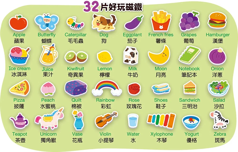 忍者兔磁鐵貼貼遊戲書：英文ABC