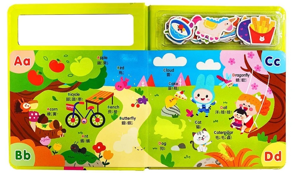 忍者兔磁鐵貼貼遊戲書：英文ABC