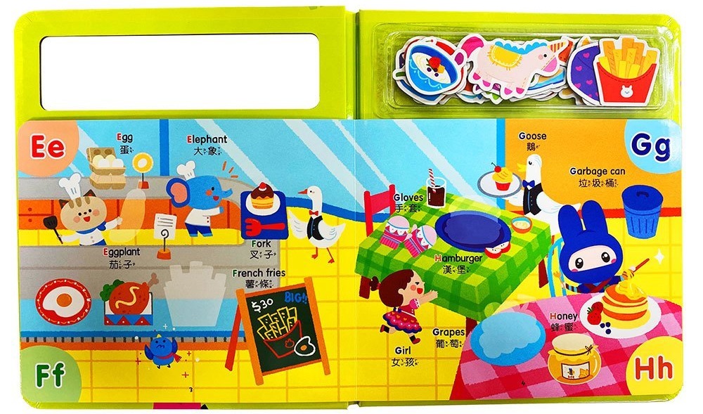 忍者兔磁鐵貼貼遊戲書：英文ABC
